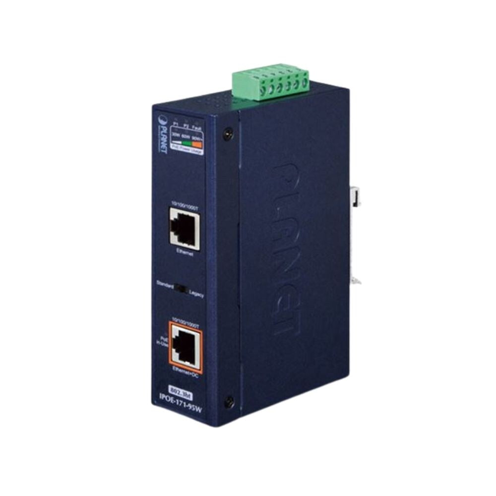 Planet Technology Industrial Single Port PoE++ Injector, 95W