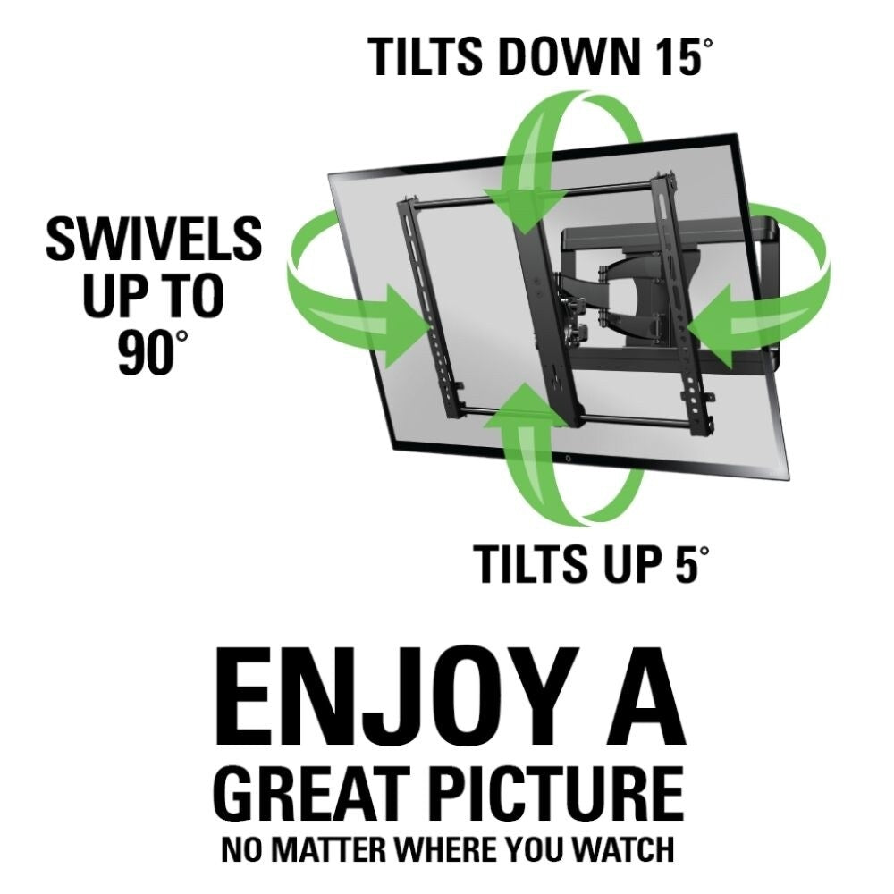 Sanus VMF620 Full Motion+ TV Mount For 37" to 55" Flat Panel TVs. Black 7