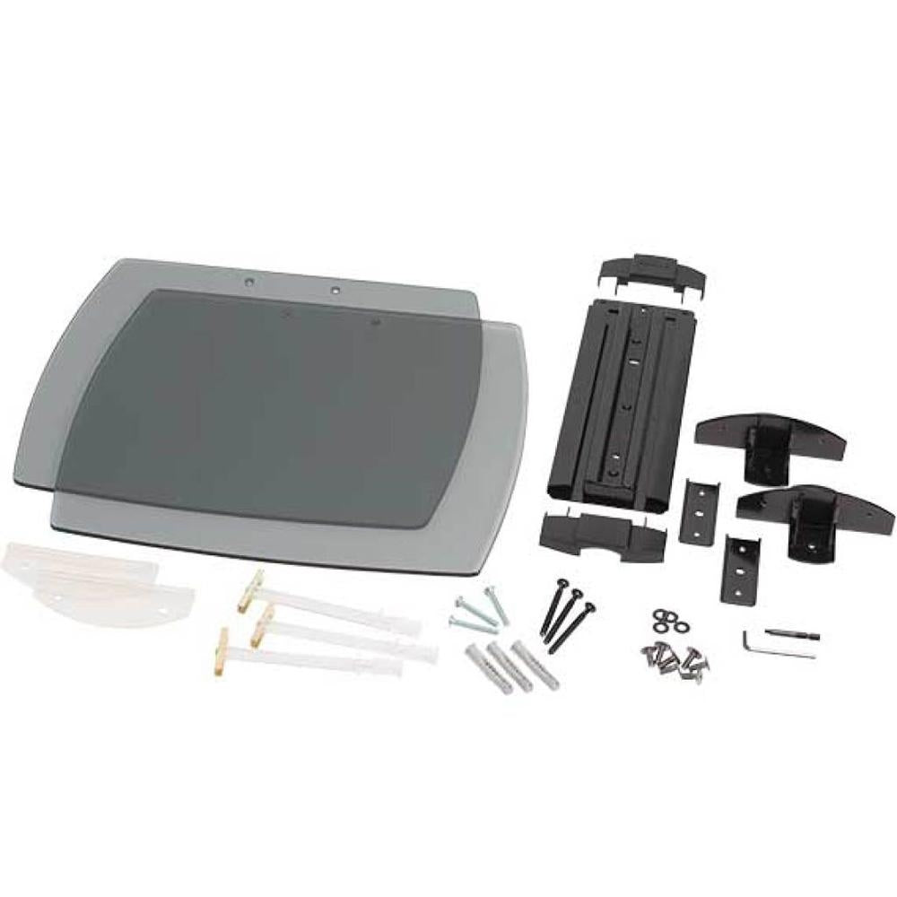 Sanus VF3012 Vertical Series Glass Two Shelf Unit For Under Wall Mounted TVs, Black  3