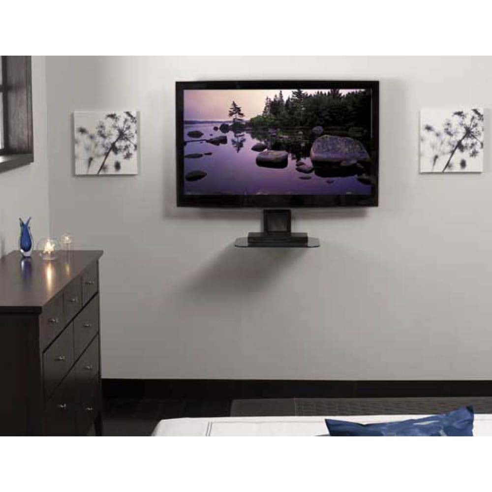 Sanus VMA401 Wall Under TV Single Shelf, Black  2